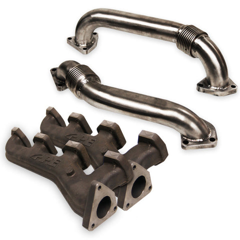 PPE 116111100 High-Flow Race  Manifolds with Up-Pipes (With Twin Turbos) 2001-2016 duramax