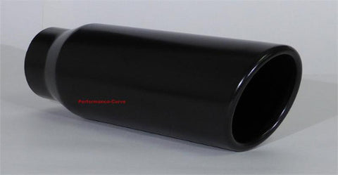 FLO PRO DODGE ECO DIESEL BLACK  ROLLED TIP  3 INCH INLET  4 INCH OUTLET  12 INCH LONG 304012RACK