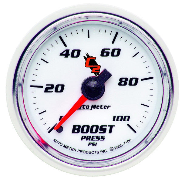 Auto Meter C2 7106   2-1/16" BOOST, 0-100 PSI,