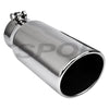 Different Trend® BQ9-354515RSL - Diesel Series Round Rolled Edge Angle Cut Bolt-On Exhaust Tip (3.5" Inlet, 4.5" Outlet, 15" Length)