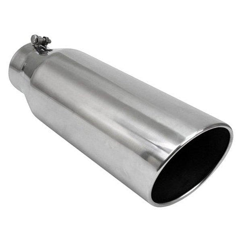 Different Trend® BQ9-506018RSL - Diesel Series Round Rolled Edge Angle Cut Bolt-On Exhaust Tip (5" Inlet, 6" Outlet, 18" Length)