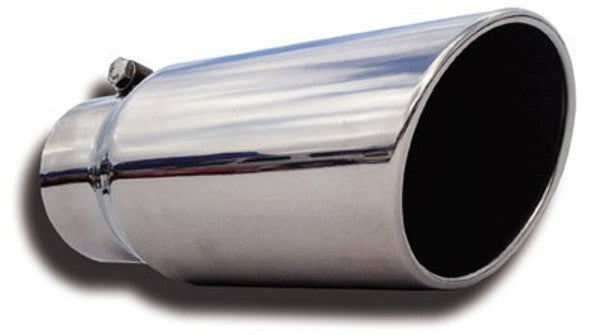 FLO PRO DODGE ECO DIESEL STAINLESS ROLLED TIP  3 INCH INLET  4 INCH OUTLET  15 INCH LONG 6815RAB
