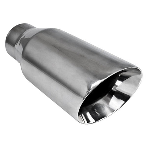 Different Trend DT-405013AC-12 - Diesel Series Round Angle Cut Weld-On Double-Wall Exhaust Tip (4" Inlet, 5" Outlet, 12" Length)
