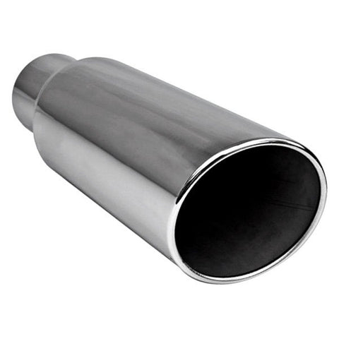 Different Trend Q9-355015RSL - Diesel Series Round Rolled Edge Angle Cut Weld-On Exhaust Tip (3.5" Inlet, 5" Outlet, 15" Length)