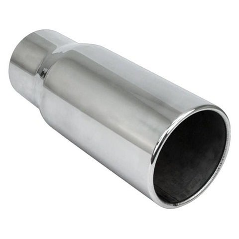 Different Trend Q9-405012PL - Diesel Series Pencil Round Rolled Edge Straight Cut Weld-On Exhaust Tip (4" Inlet, 5" Outlet, 12" Length)