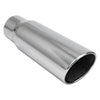 Different Trend Q9-405018RSL - Diesel Series Oval Rolled Edge Angle Cut Weld-On Exhaust Tip (4" Inlet, 5" Outlet, 18" Length)
