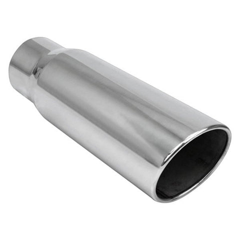 Different Trend Q9-405015RSL - Diesel Series Oval Rolled Edge Angle Cut Weld-On Exhaust Tip (4" Inlet, 5" Outlet, 15" Length)