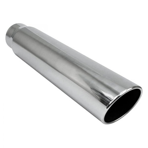 Different Trend Q9-405022RSL - Diesel Series Round Rolled Edge Angle Cut Weld-On Exhaust Tip (4" Inlet, 5" Outlet, 22" Length)